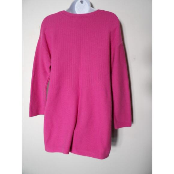 Talbots Plus X (XL) Sweater Pink Tight Knit Pullover Valentines Gold Buttons - Picture 7 of 11